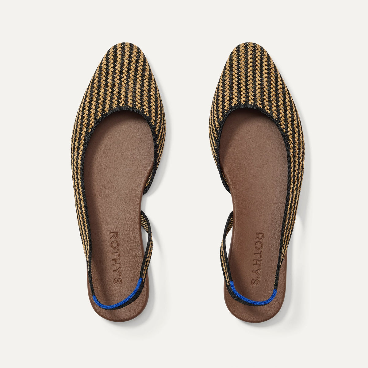 The Almond Slingback - Butterscotch Stripe