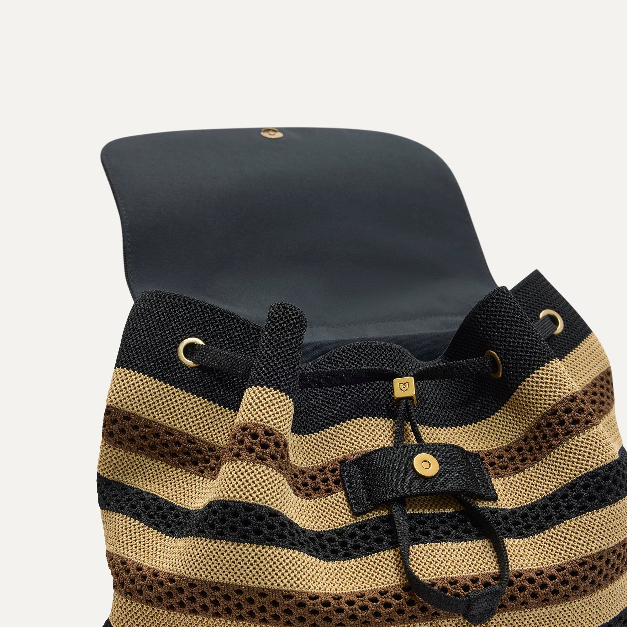 The Cinch Backpack - Mocha Stripe Crochet