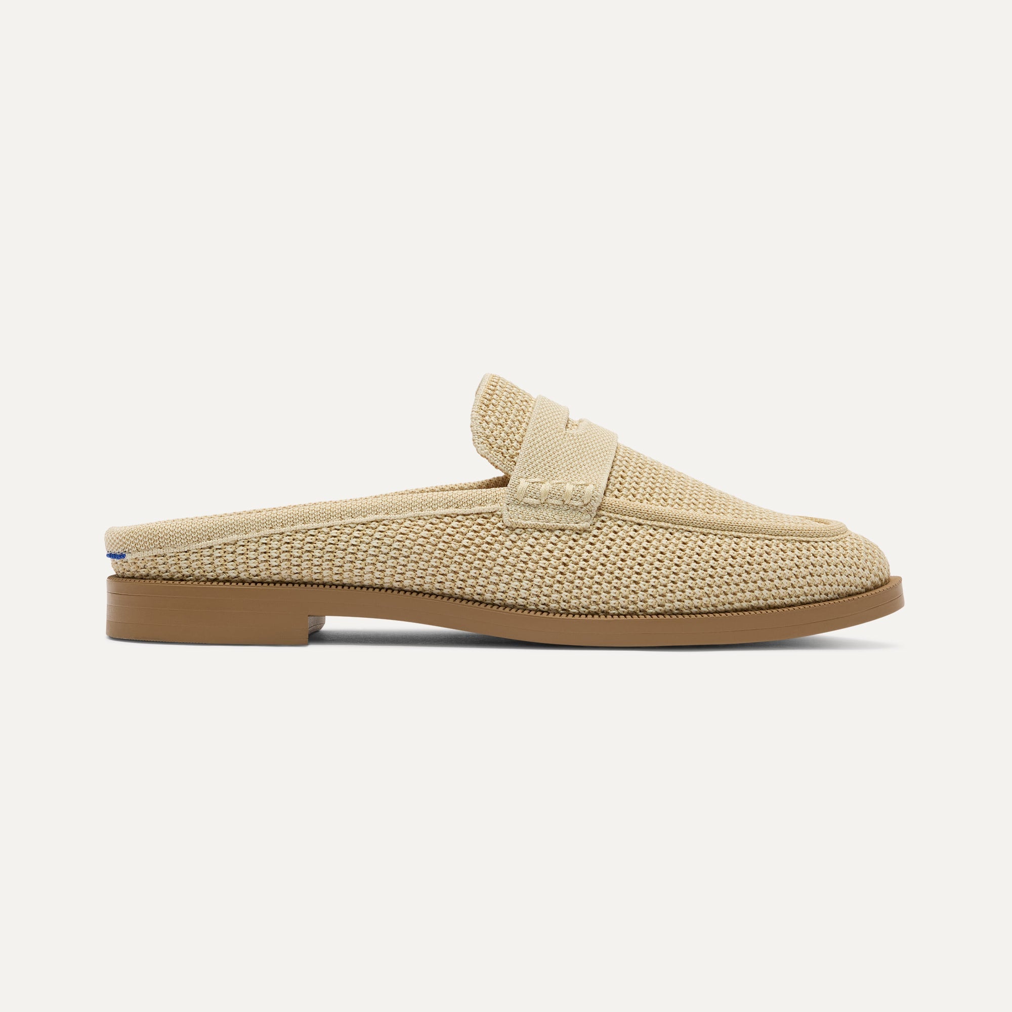 The Penny Loafer Mule - Sandstone Raffia-Knit
