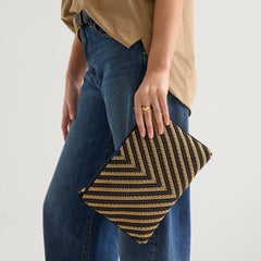 The Convertible Clutch - Toffee Chevron