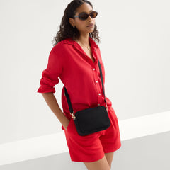 The Crossbody Camera Bag - Black Licorice Open-Knit