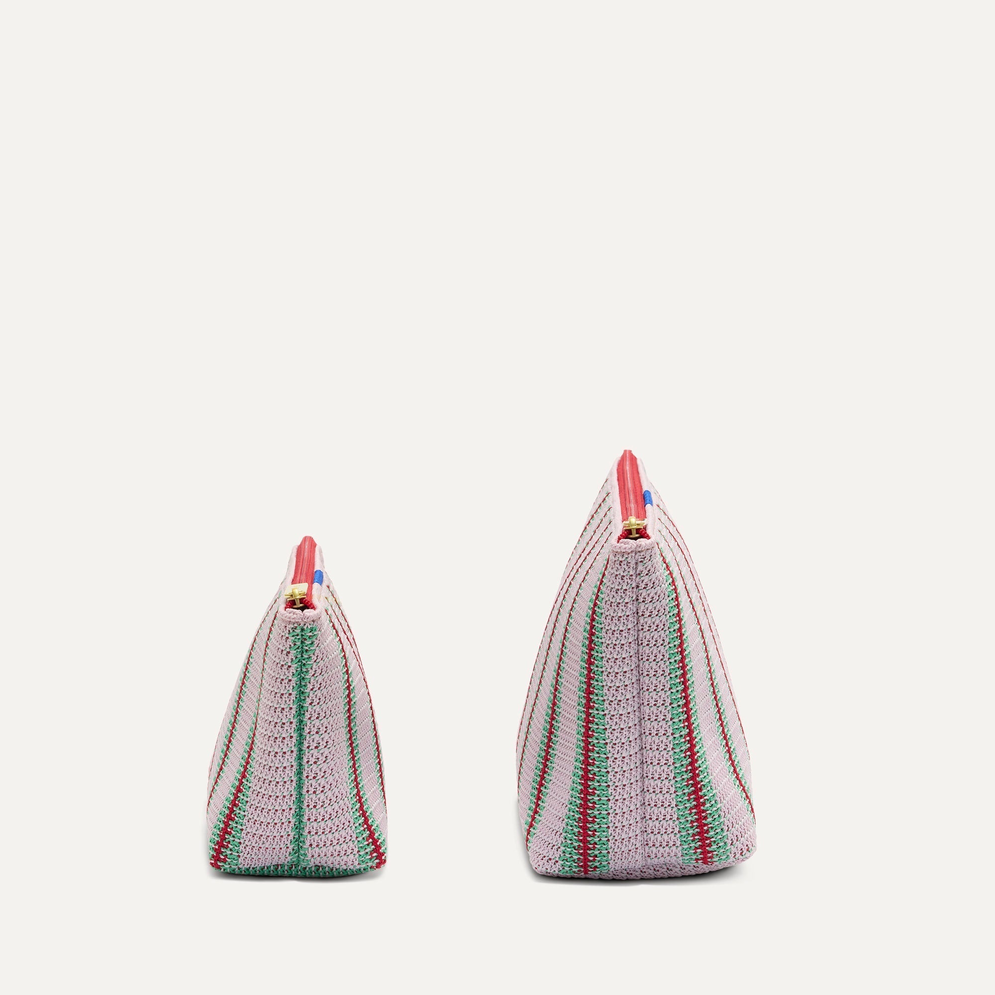 The Travel Pouch Set - Watermelon Market Stripe