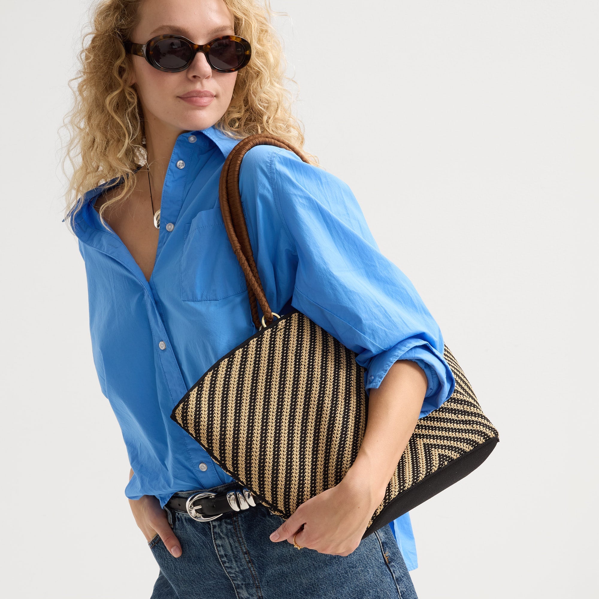The Summer Tote - Toffee Chevron